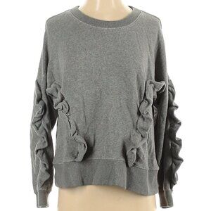 𝅺MADEWELL • Grey Ruffle Crew Neck Sweatshirt